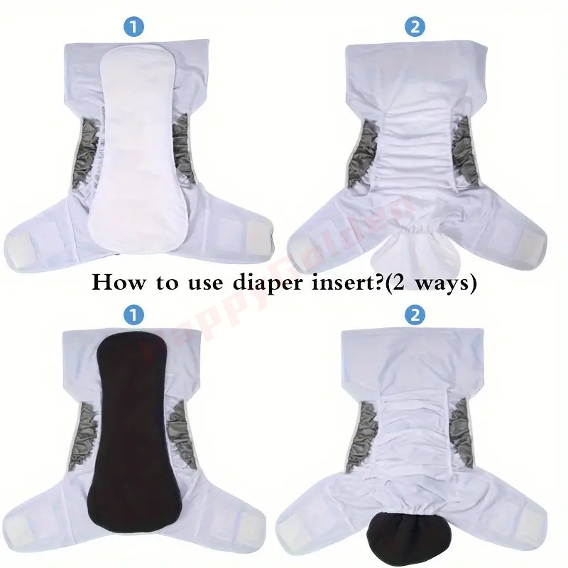 2 Pack Adult Incontinence Pads Washable Microfber/ Polar Fleece Diaper Insert