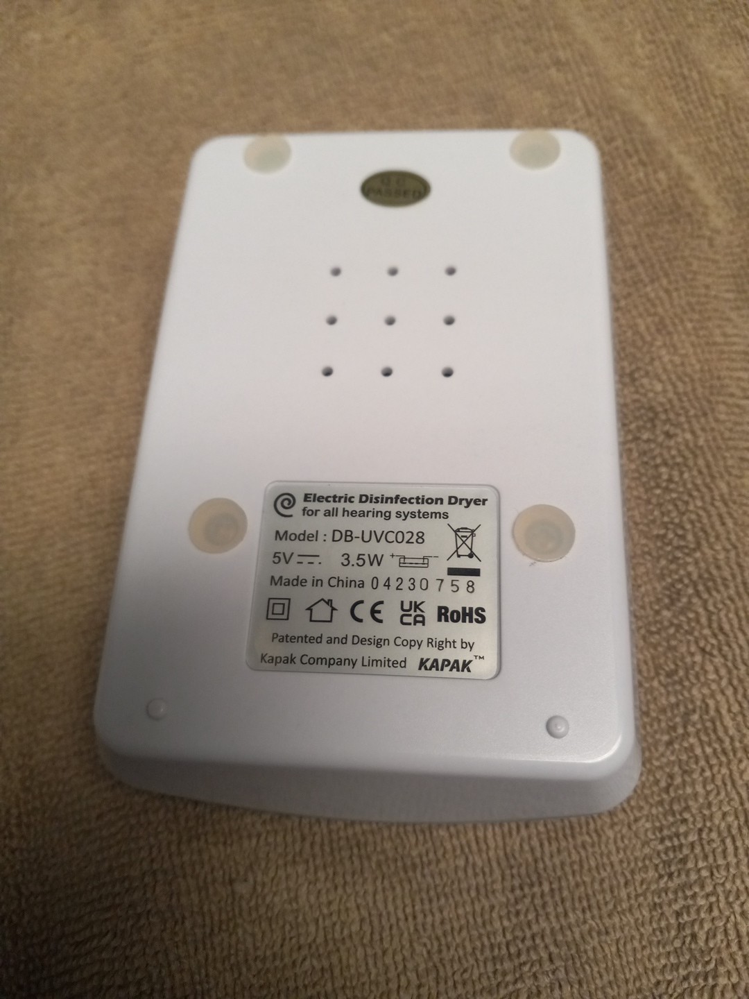 Kapak UV-C Electric Hearing Aid Disinfection Dryer, Refresher, and Storage