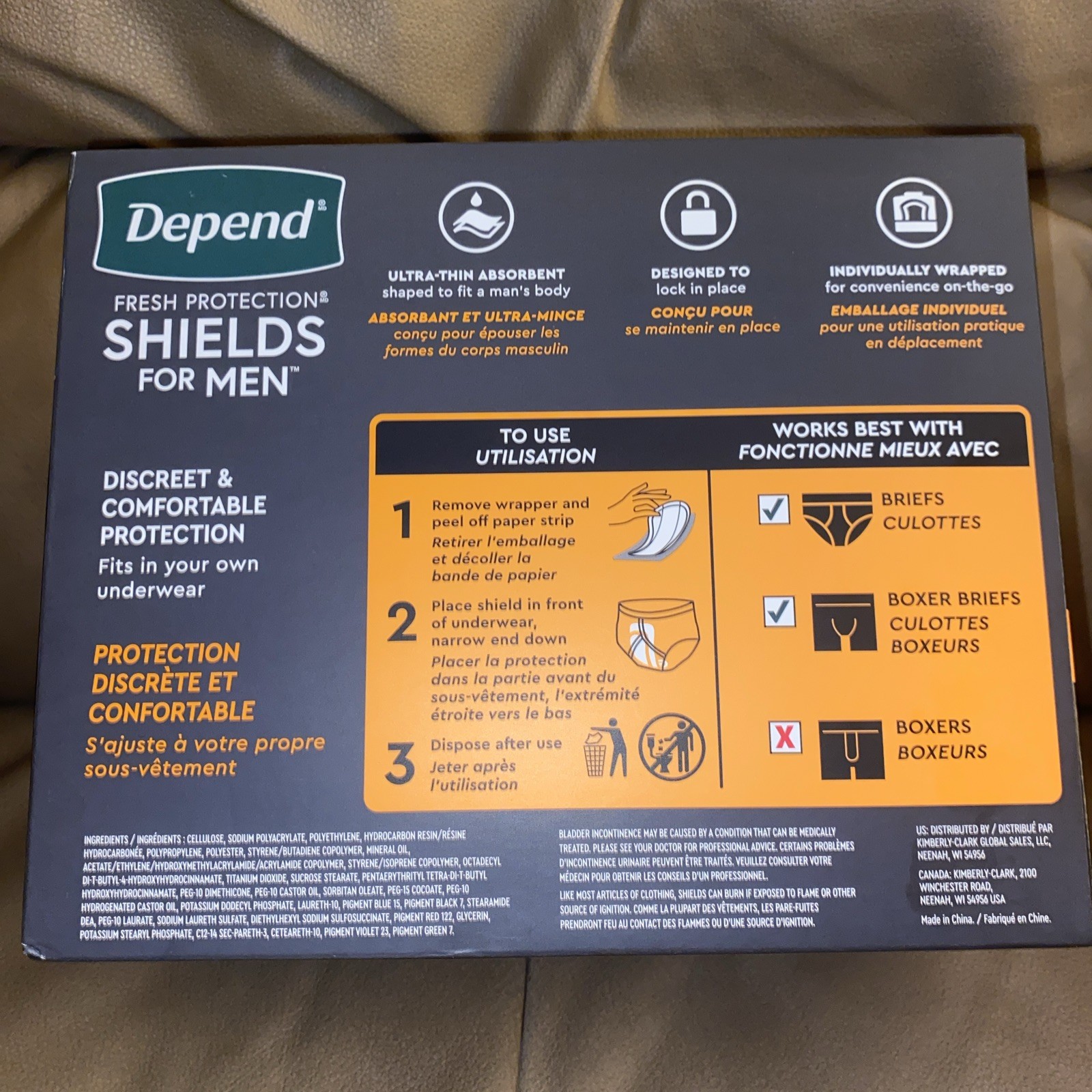 Depend Shields Incontinence Pads for Men, Light Absorbency, 90 Count New In box