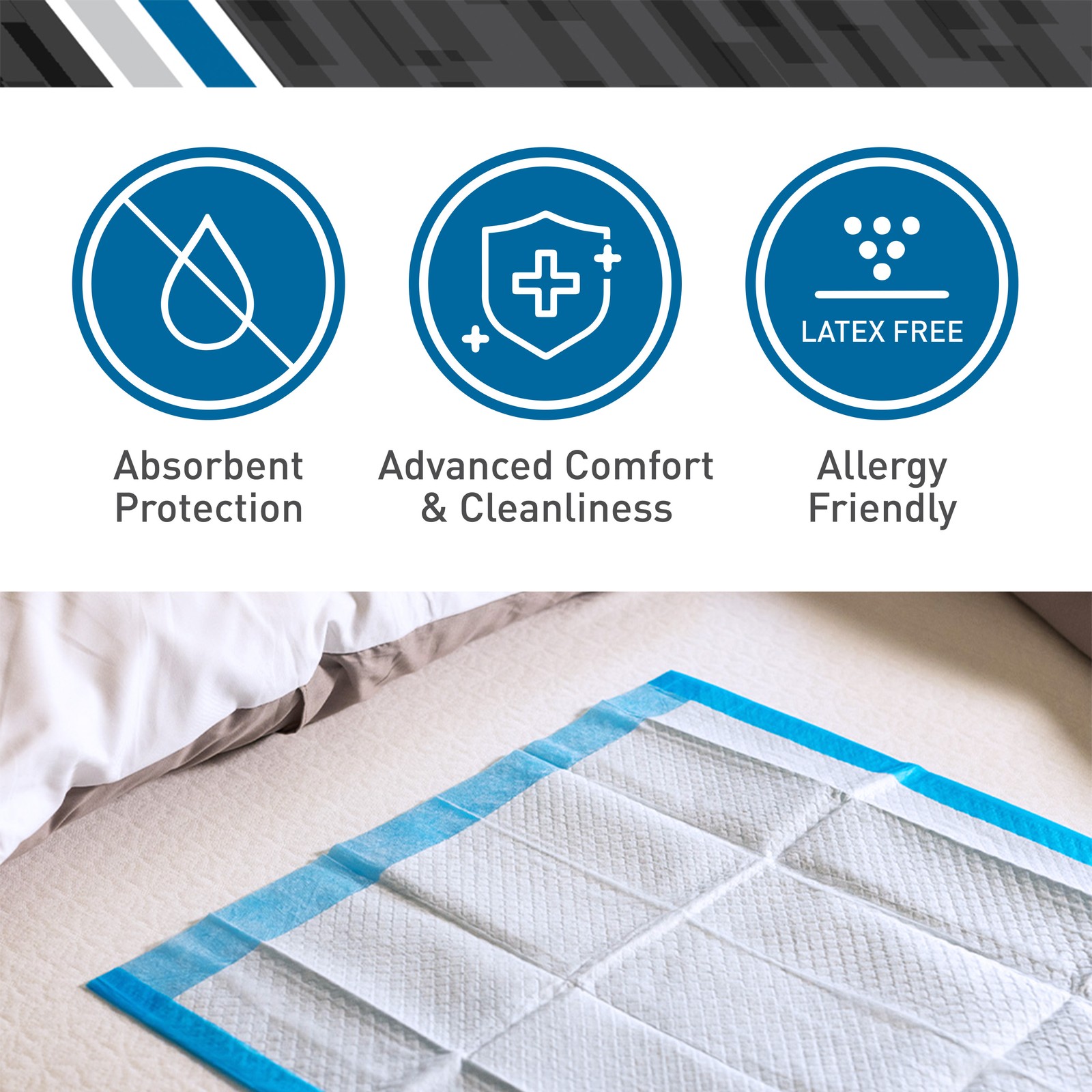 BodyMed Disposable Underpads, High Absorbency, 30 x 30 in, 100 ct