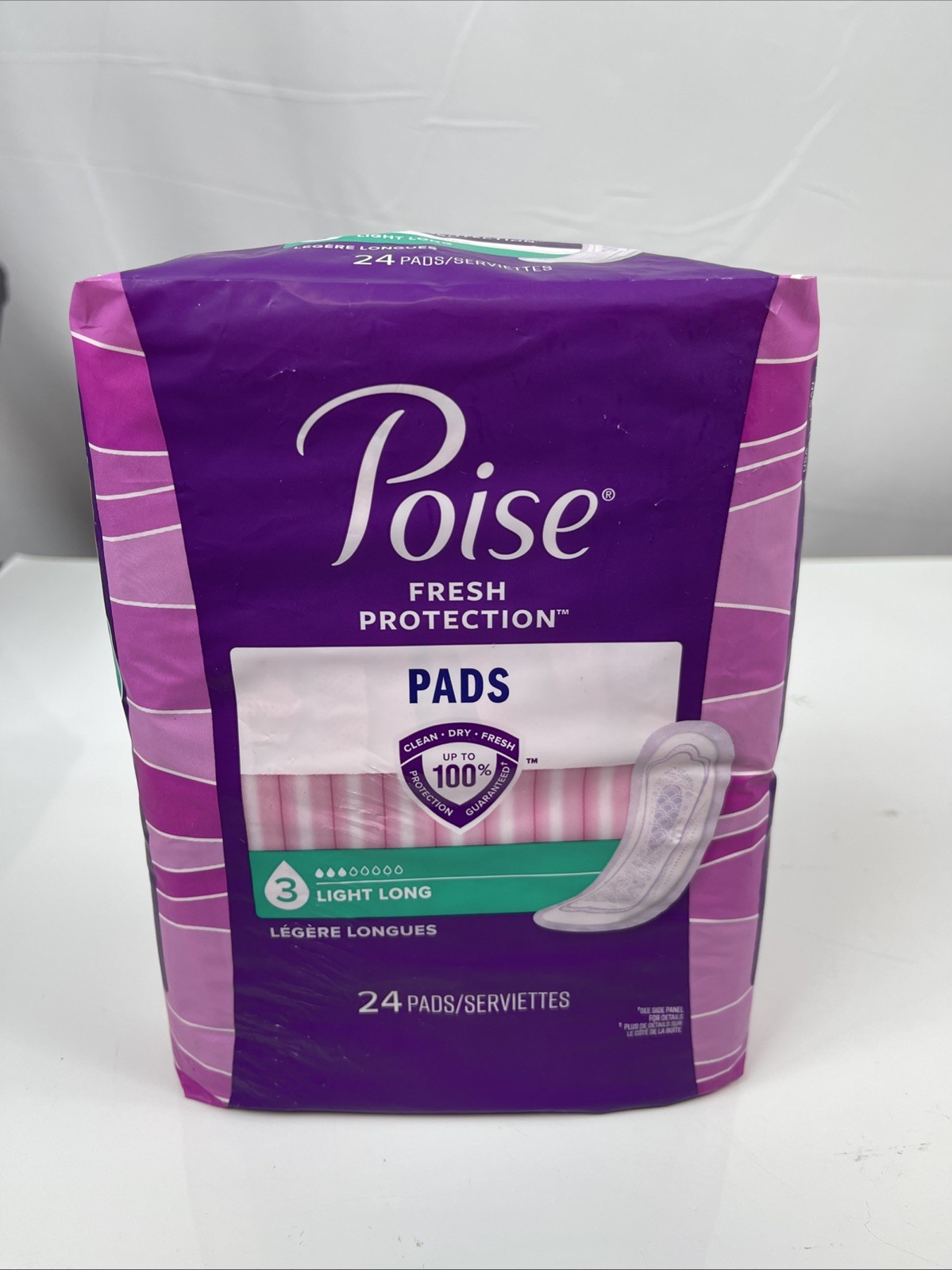 Poise Fresh Protection Pads Light Long Clean Dry Fresh – 24 Pack