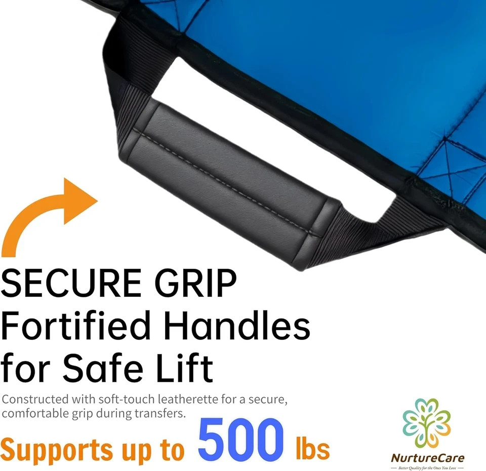 Upgraded 3-Layer Positioning Bed Pad with Handles, Transfer & Slide Sheet for El