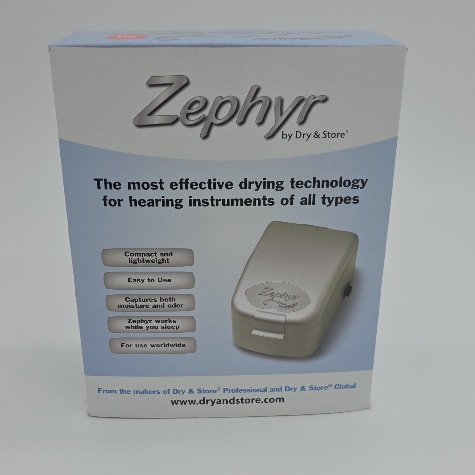 Zephyr Hearing Aid Dryer Dehumidifier, Compact Portable Lightweight Easy Use