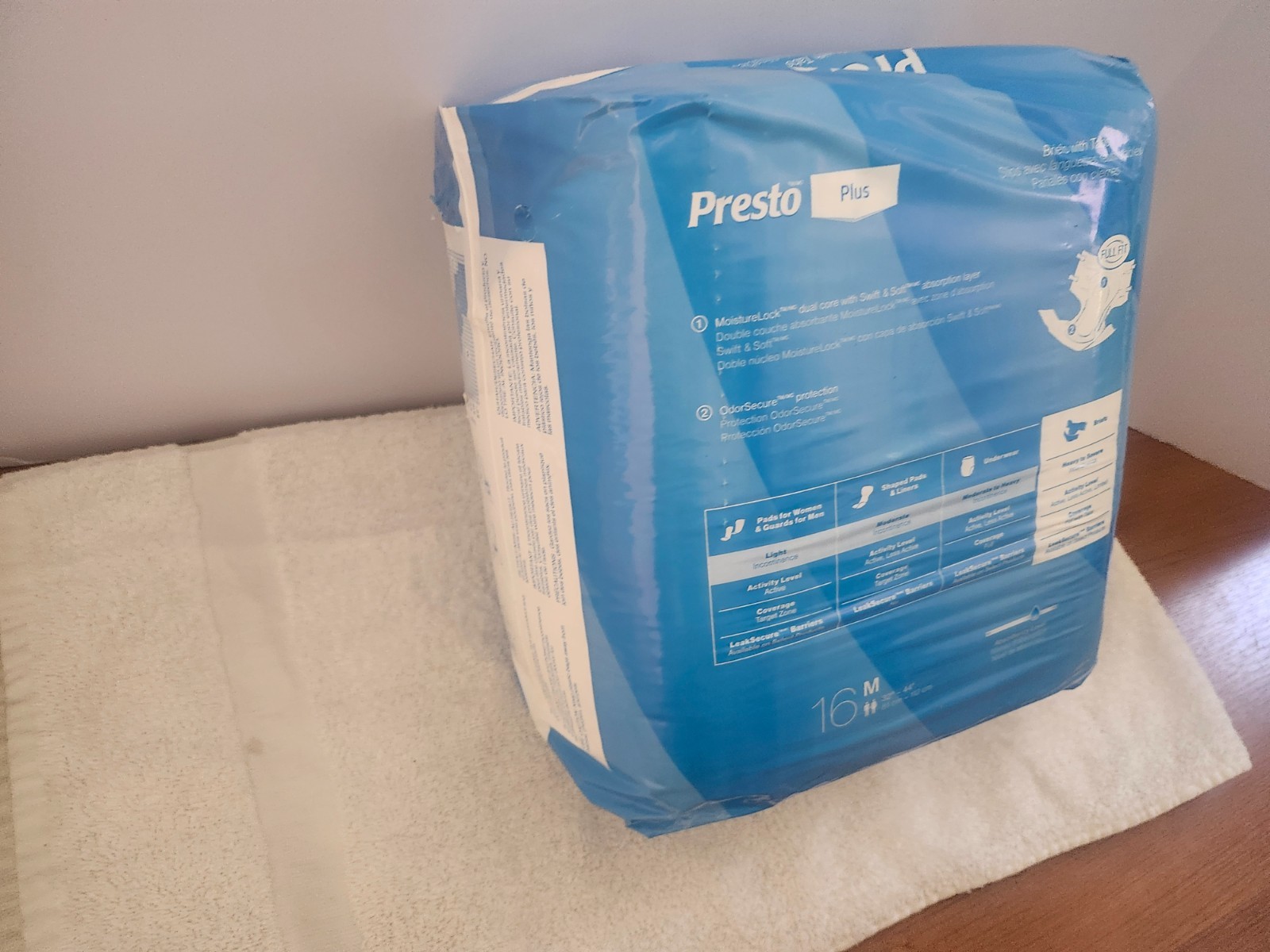 Presto Plus Briefs w/Tabs (Quantity 16), Adult-Unisex, Medium, FREE SHIPPING!