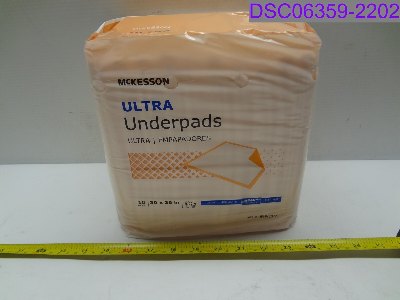 Qty = 100 (10 Packs of 10): McKesson Ultra Underpads 30″ x 36″ P/N UPHV3036