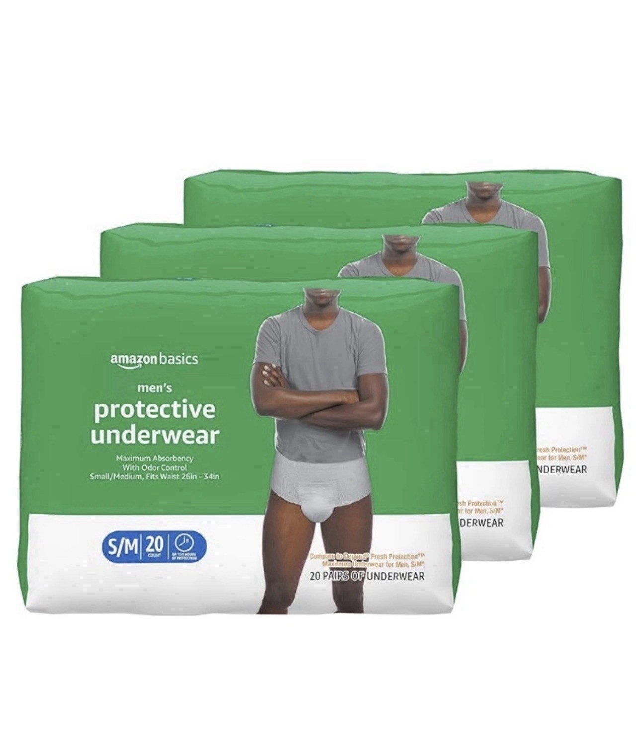 Amazon Basics Maximum Absorbency Incontinence Underwear for Men with Leak