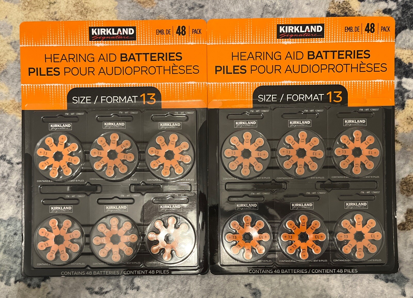 Kirkland Costco Hearing Aid Batteries Size Format 13 1.45 Volt 110 LOT OF 2 NEW