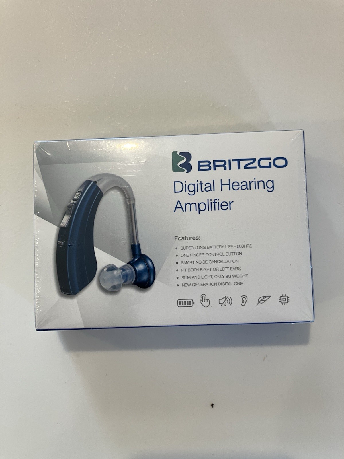 Britzgo Blue Digital Hearing Amplifier Model: BHA-220S New, Sealed!