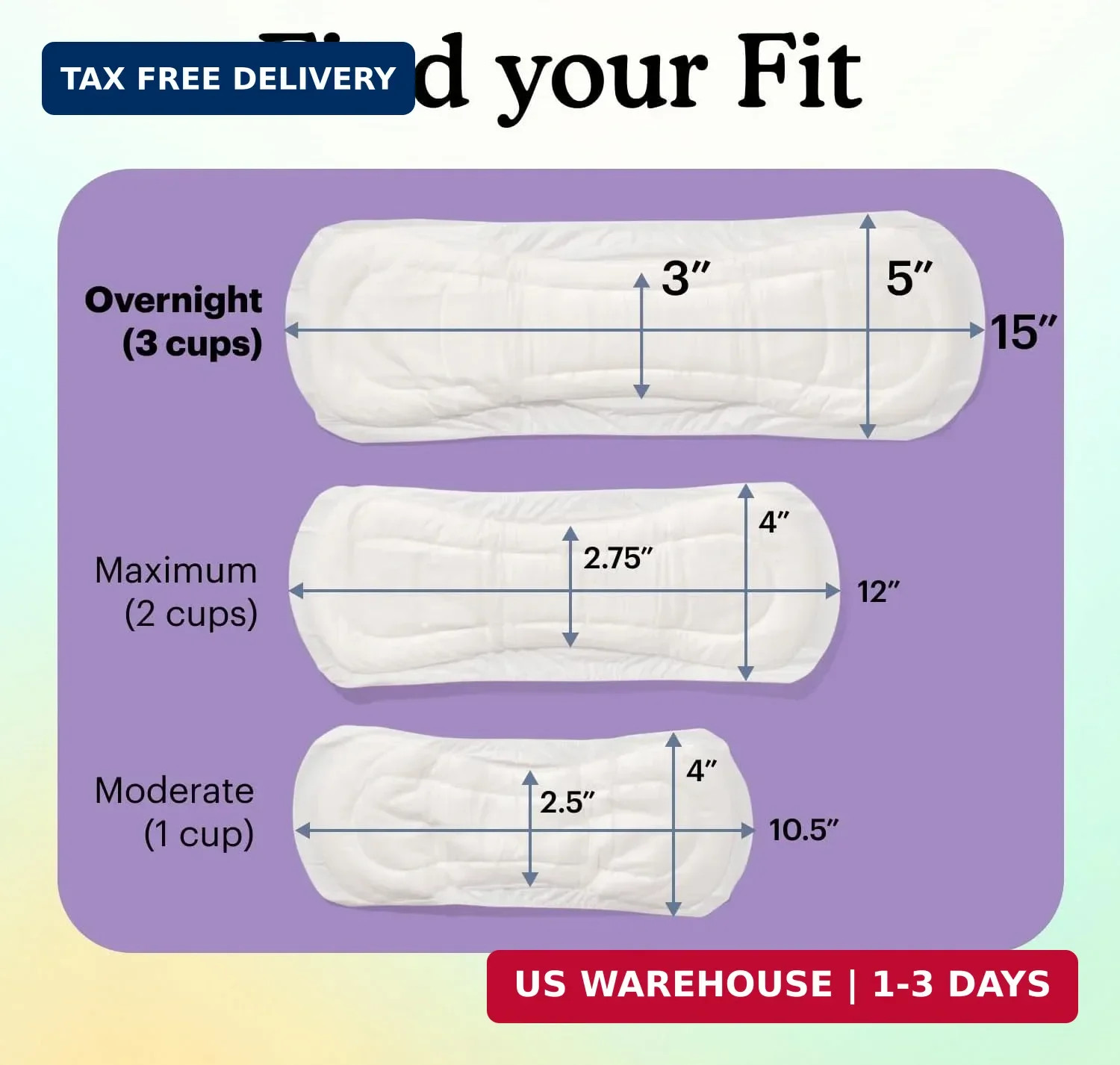 Because Overnight Incontinence Pads for Women – Moderate-to-Heavy Absorbency for