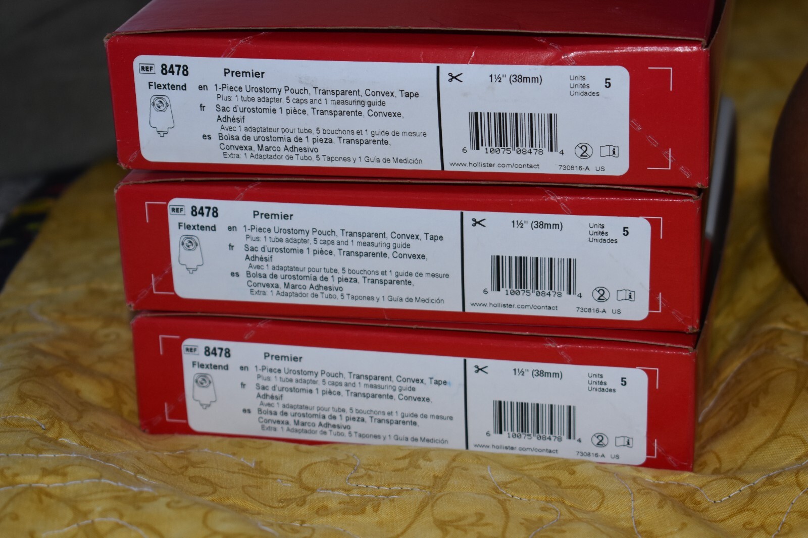 Lot of five Boxes Hollister Premier One Piece Urostomy Pouch (8478) 5 per box