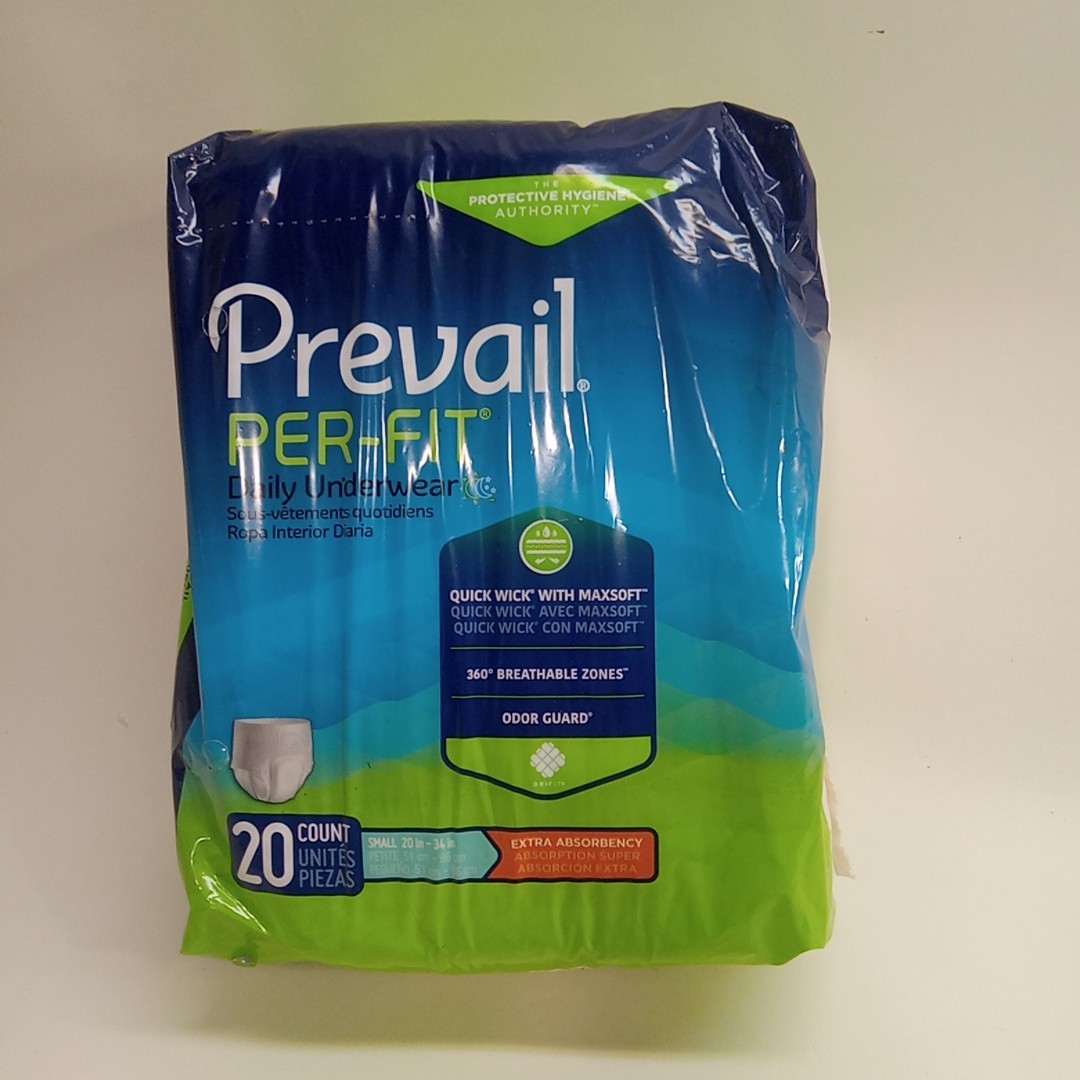 Prevail Per-Fit Small Adult Protective Underwear Daily Briefs 20 Count New