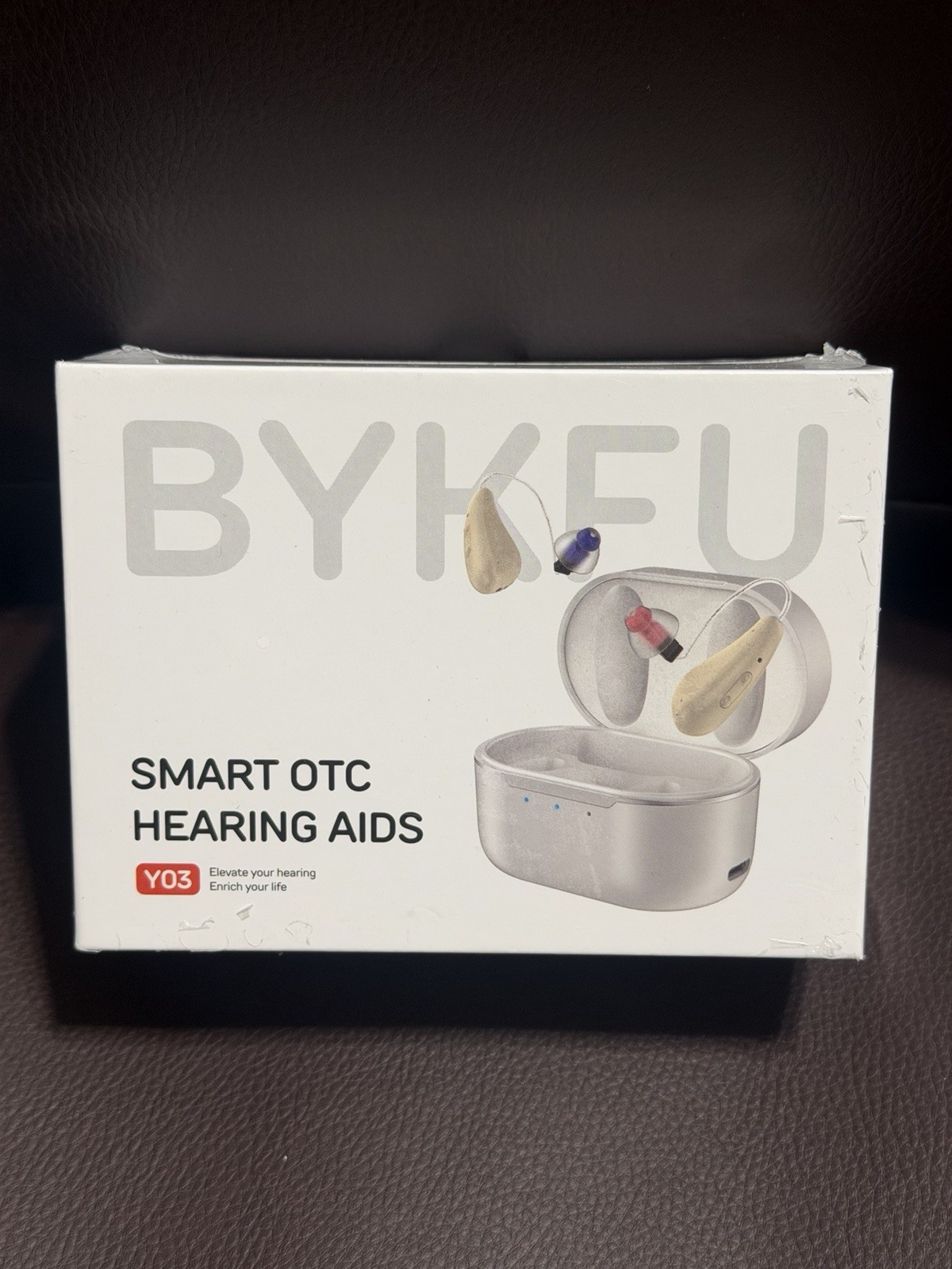 BYHFU Y03 Smart OTC Hearing Aids Rechargeable RIC Beige for Both Ears