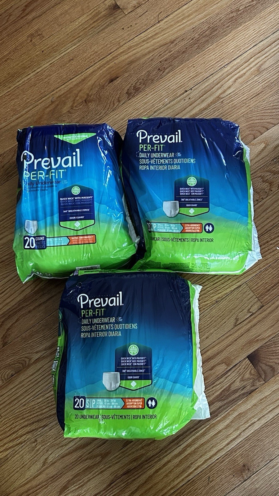 Prevail Per-Fit Daily Underwear Small 20 Count Extra Absorbency Unisex Sealed