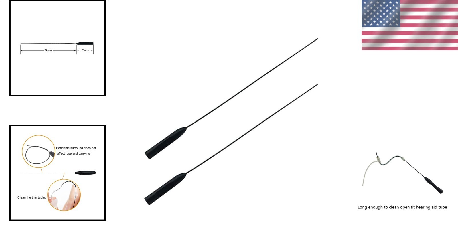 Durable Hearing Aid Cleaning Tool 2pcs Open Fit Earpiece Vent Earmold Accessory