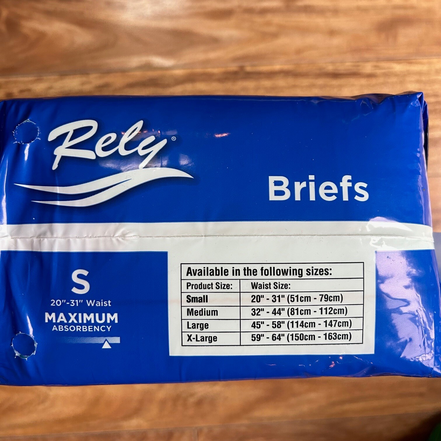 Rely Briefs Maximum Absorbency size small (20″-31″ waist) 16 pack