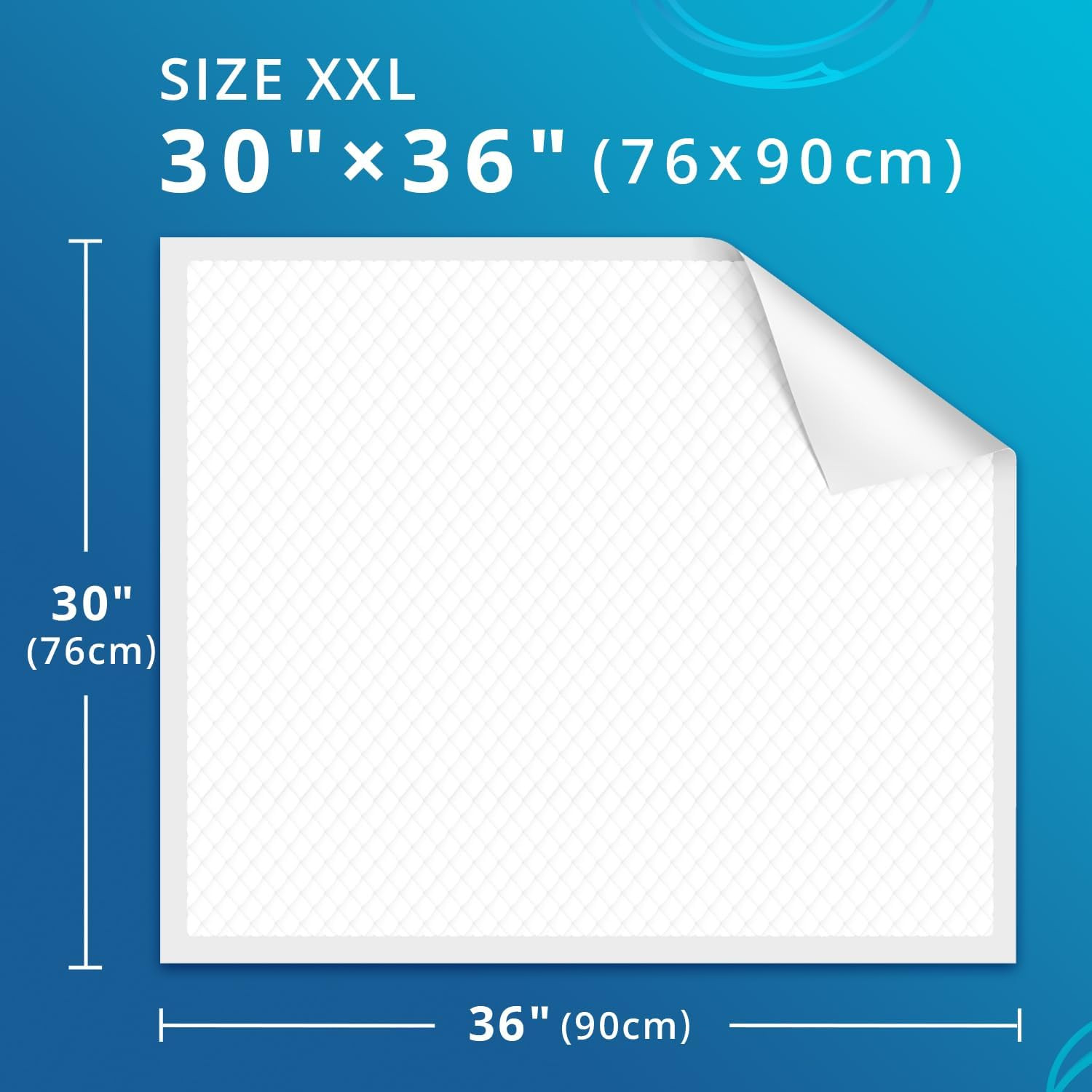Whyworry Extra Large Disposable Bed Pads 30″ X 36″, Super Absorbent Leakproof In