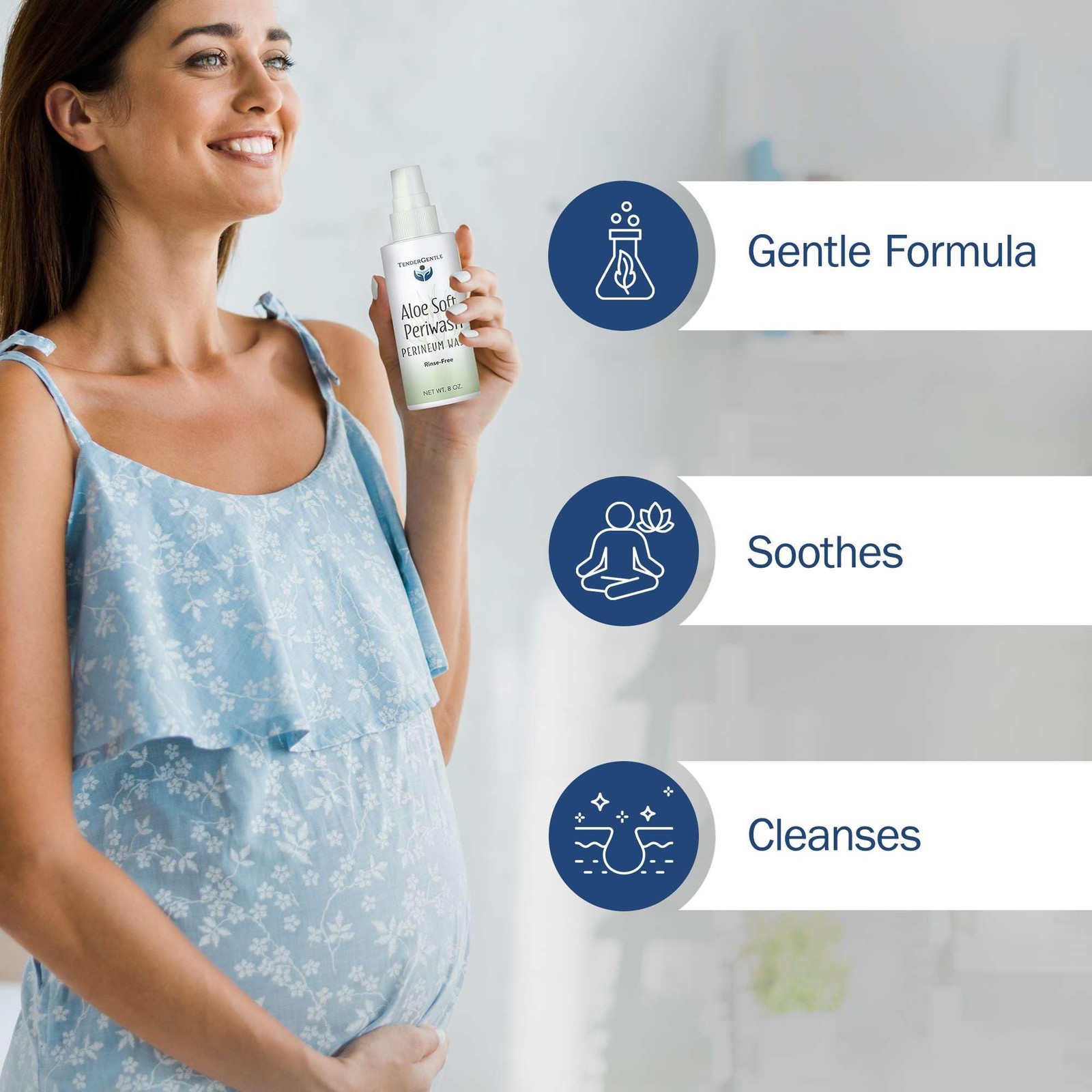 Aloe Soft Perineal Spray Pack of 2 8 oz Rinse Free Perineum Wash Soothes Vera