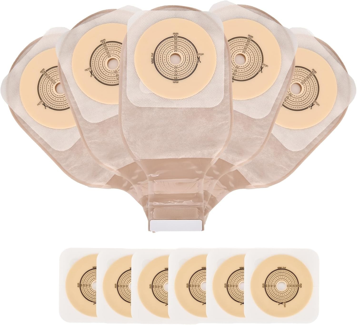 21 PCS Colostomy Bags,Ostomy Supplies, Two Piece Drainable Ostomy Pouch with Clo