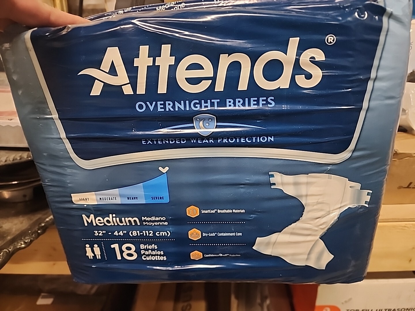 Attends Overnight Incontinence Brief M Overnight DDEW20 Severe 18 Ct