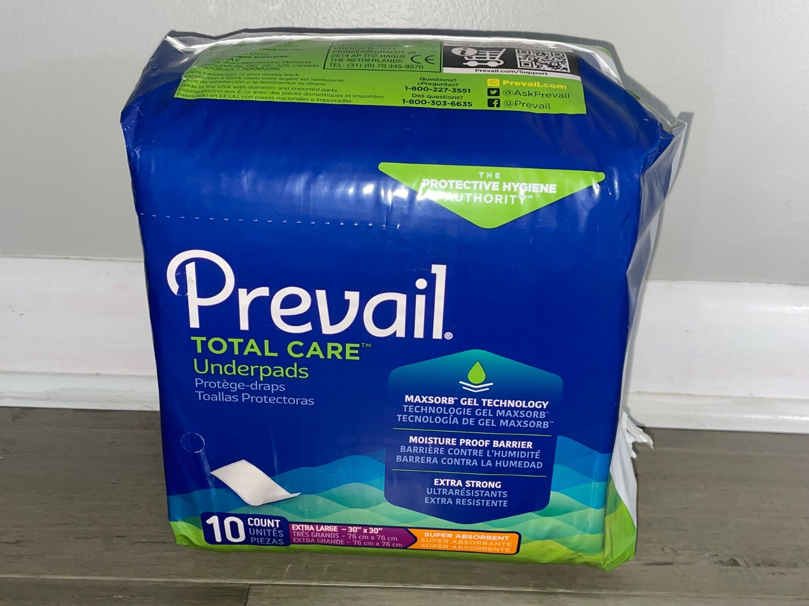 NEW Prevail Disposable Underpads Extra Large 30″X30″ Extra Strong 10 pads