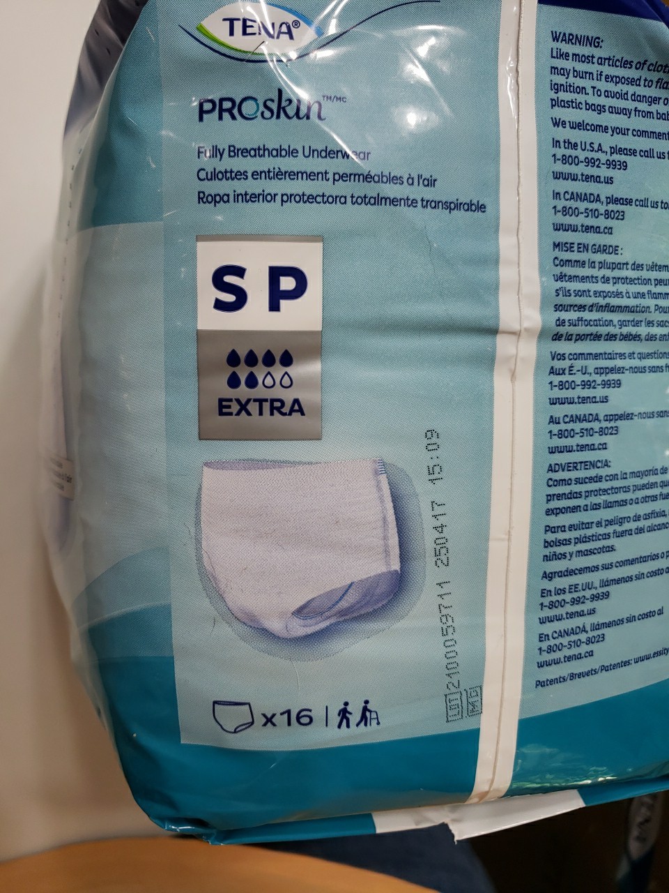 32 Count TENA Adult Extra Absorbent Underwear Small 25”-35″ Free Shipping 2×16