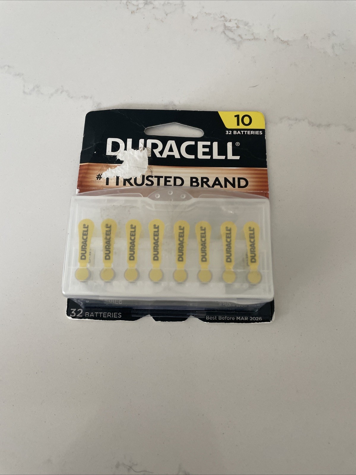 Duracell Size 10 Hearing Aide Batteries DA10B32 , 32 Batteries – NEW