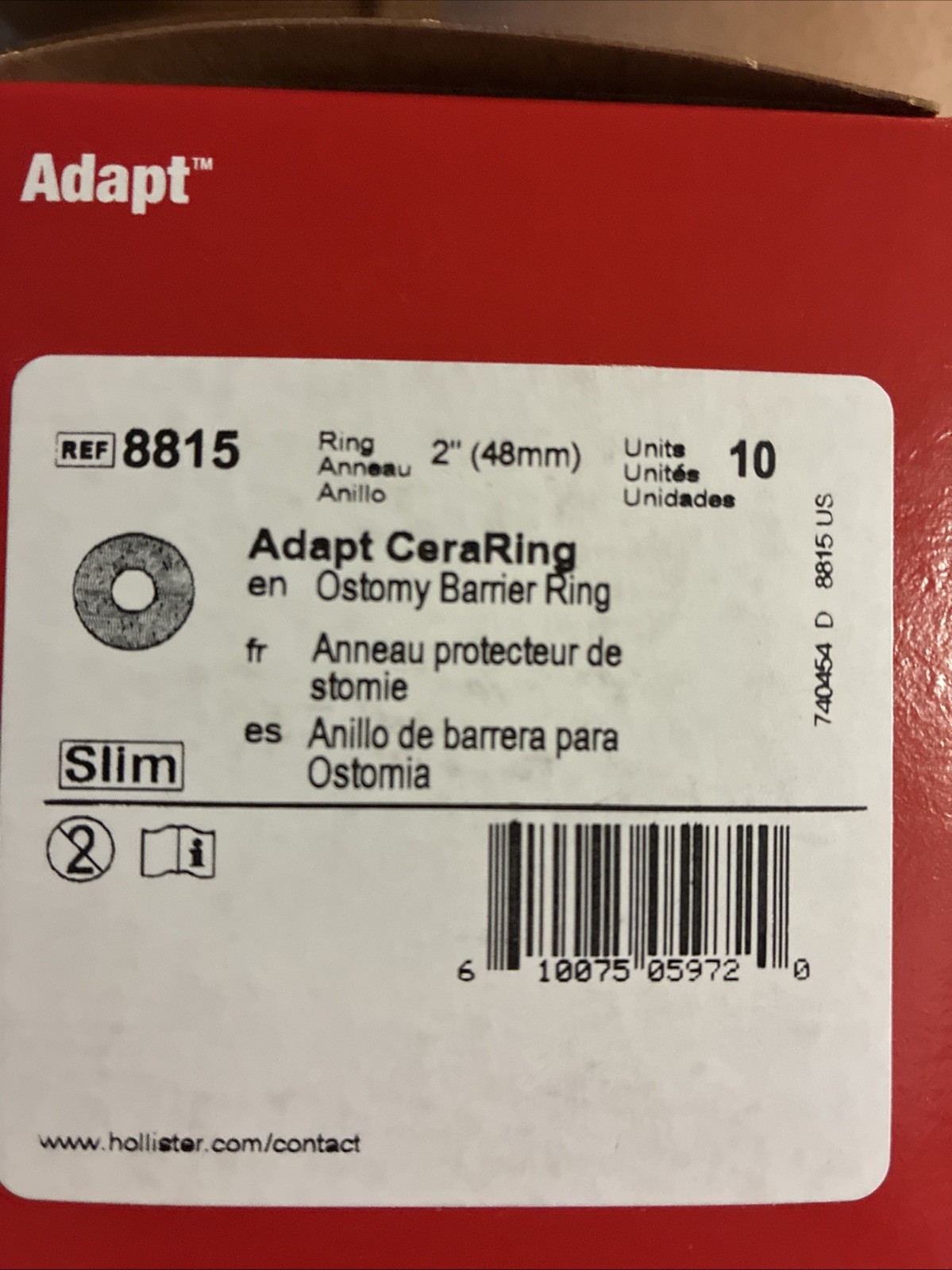 Adapt CeraRing Skin Barrier Ring 2-inch Diameter 8815, 10-Count Ostomy Supplies