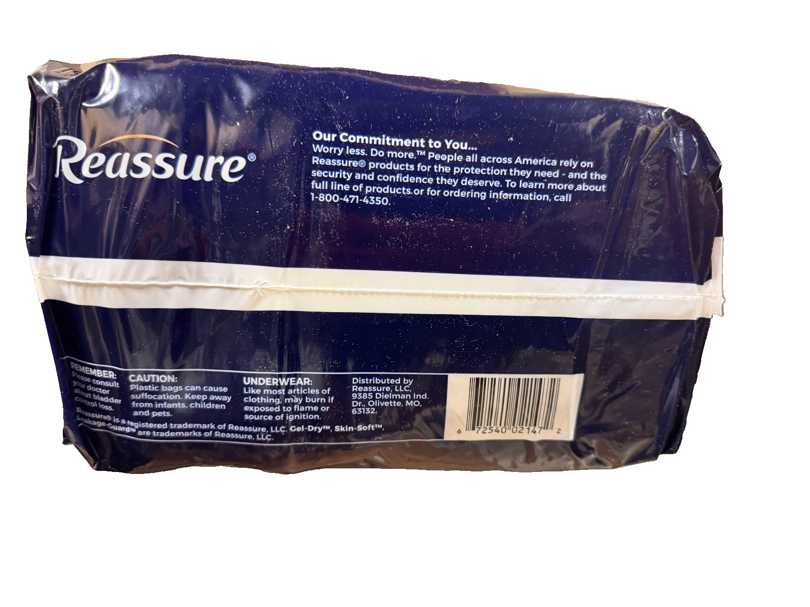 Reassure Unisex Adult Overnight Underwear Size L 36”-50” ~ 4 Packs (16 ea) = 64