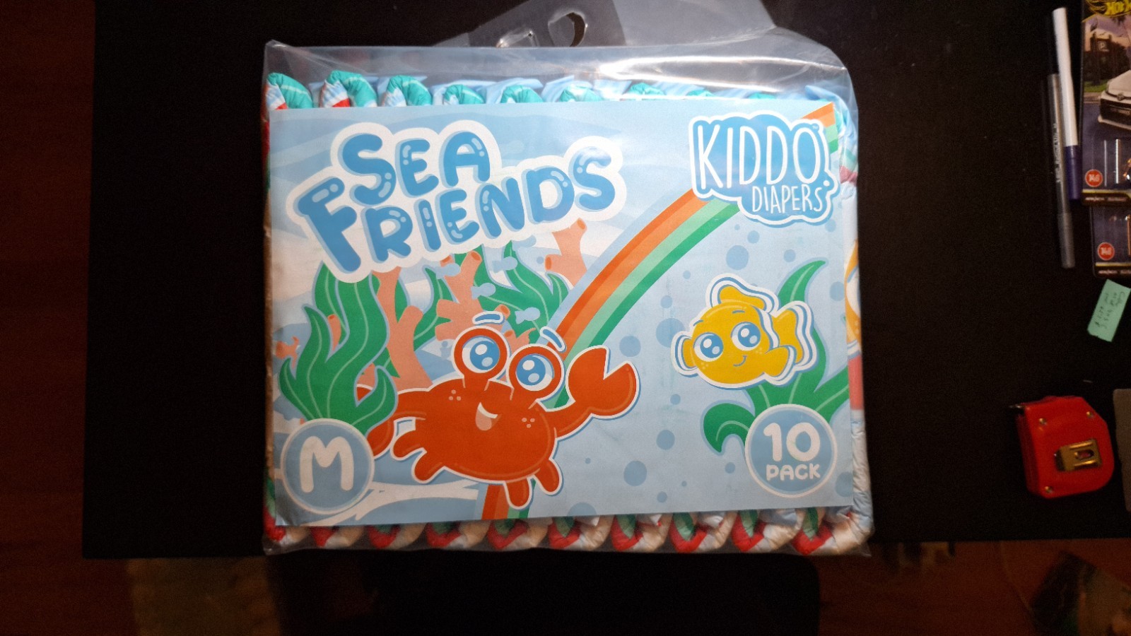 Kiddo Sea Friends Pack of 2 Adult Abdl Plastic Backed Diapers Size Medium