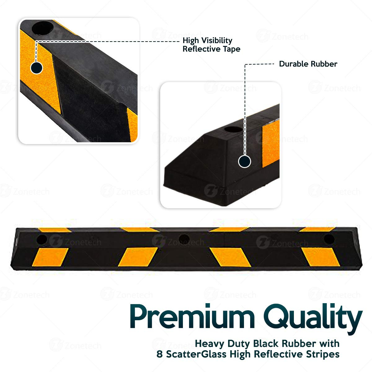 Large Heavy Duty Rubber Parking Curb – 72” Premium Quality Car Garage Wheel S…