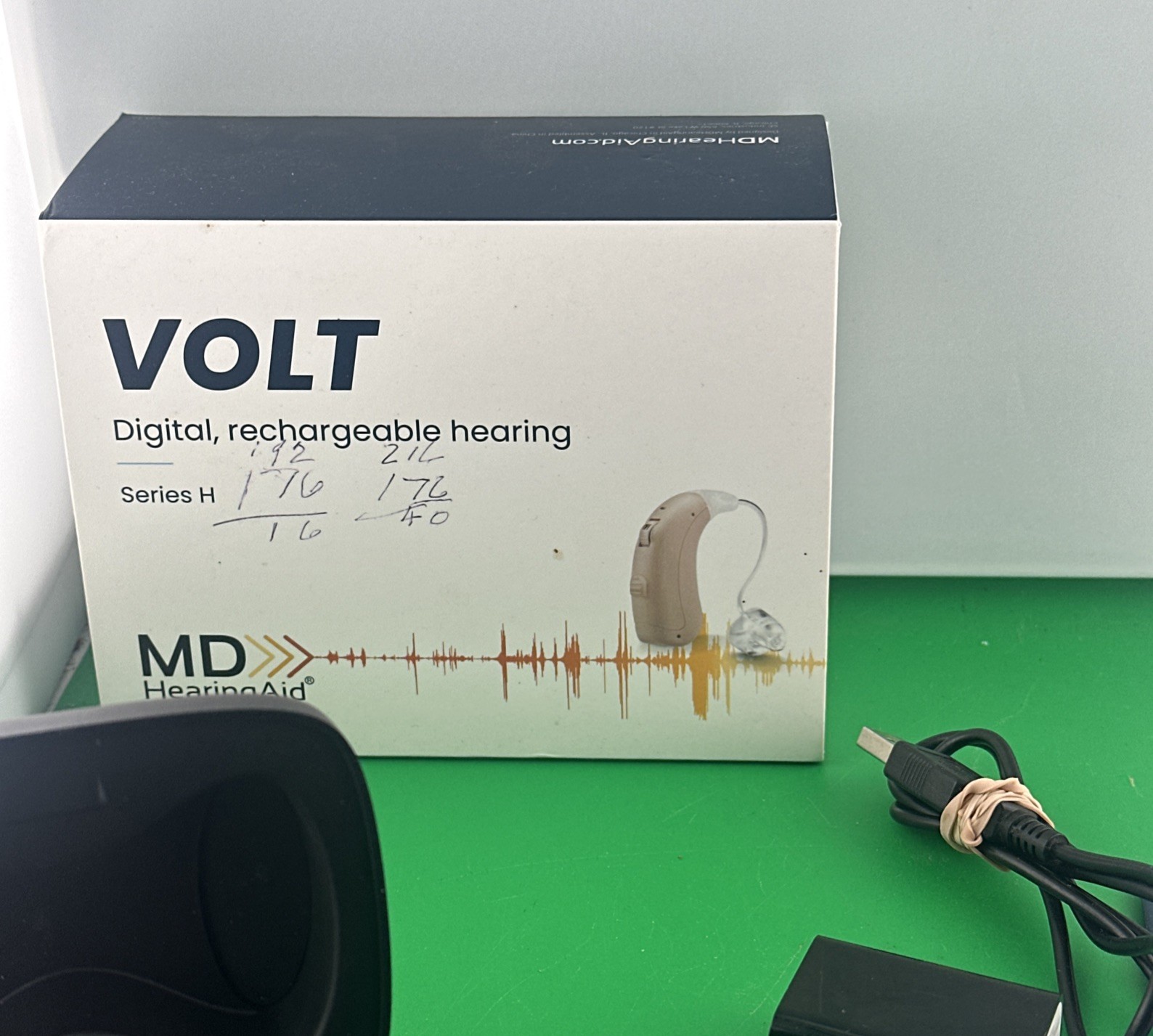 MD VOLT+ Series H Digital Hearing Aid 2‐Piece Set + Charging Case USB Cable READ