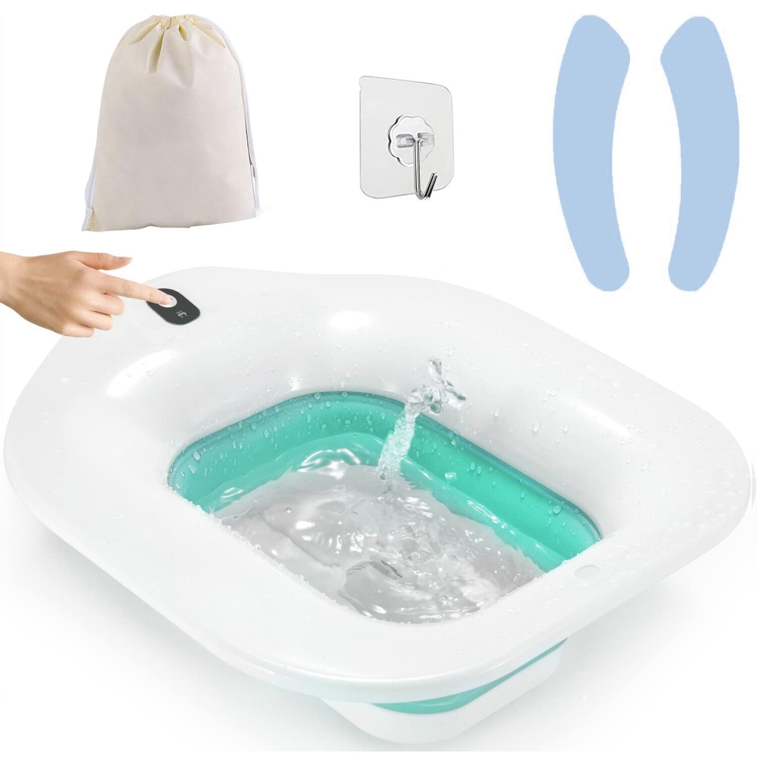 Foldable Battery Powered Sitz Bath for Toilet Seats Postpartum Care Hemorrhoids