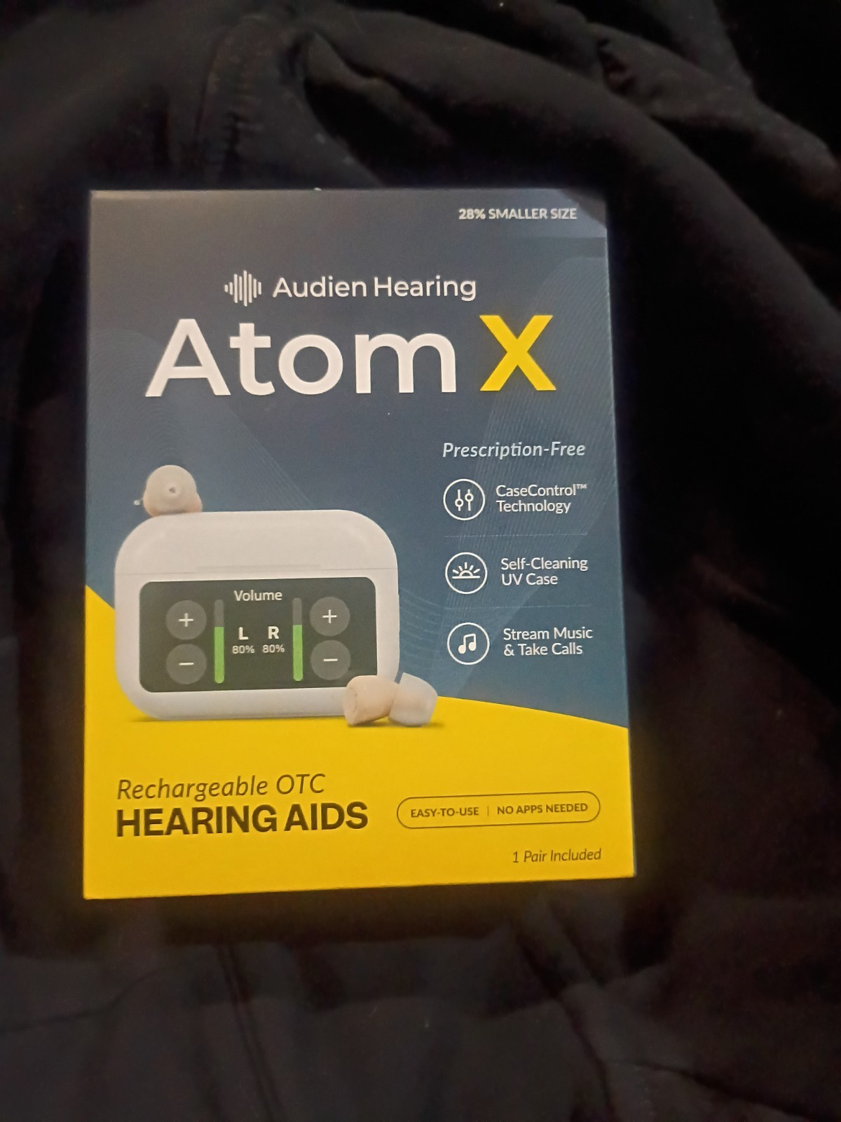 Audien Hearing ATOM X -Rechargeable OTC Hearing Aids -NEWEST MODEL-BRAND NEW!!