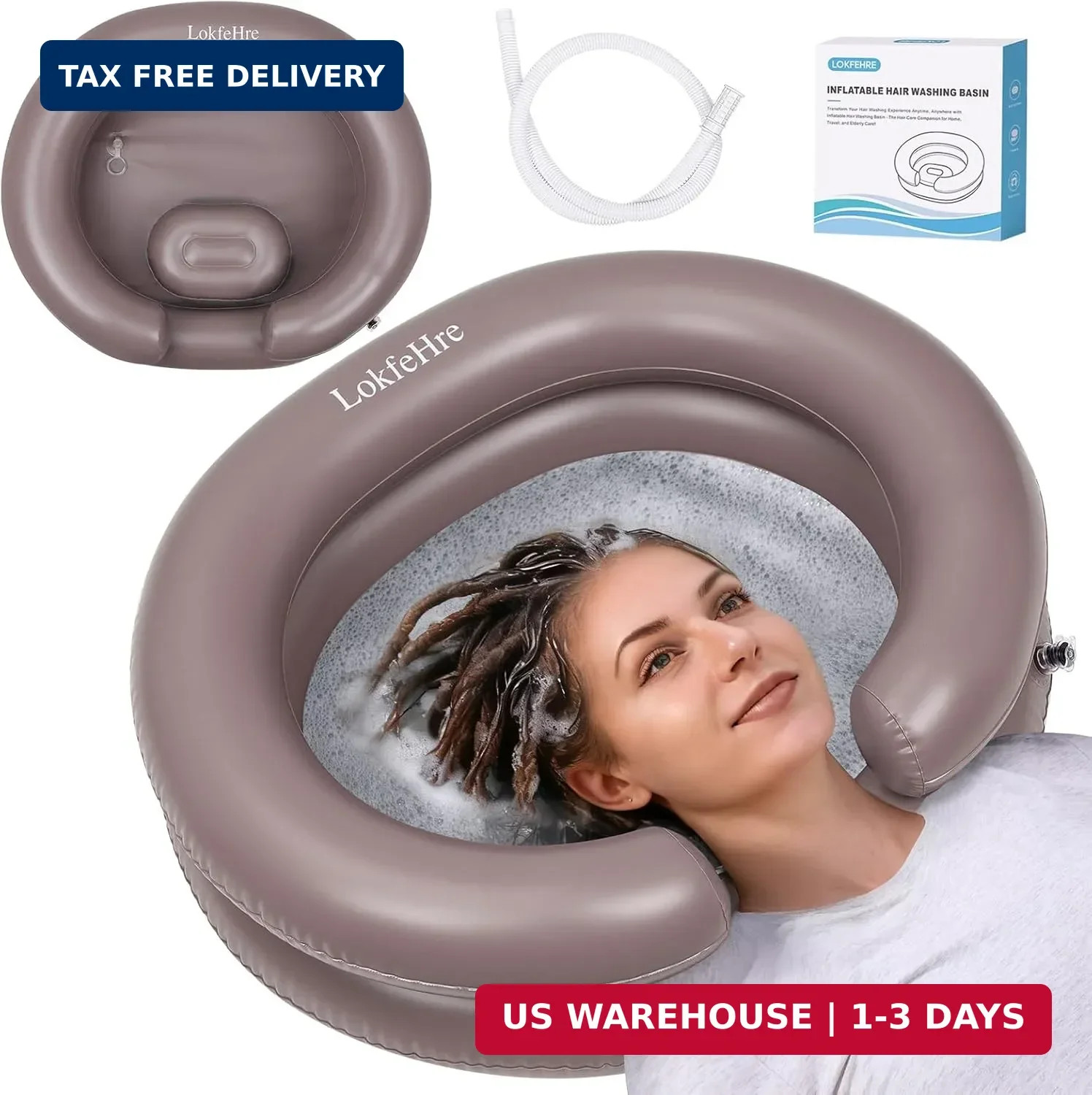 Portable Inflatable Hair Washing Basin for Bedridden – Wash Hair in Bed with Inf