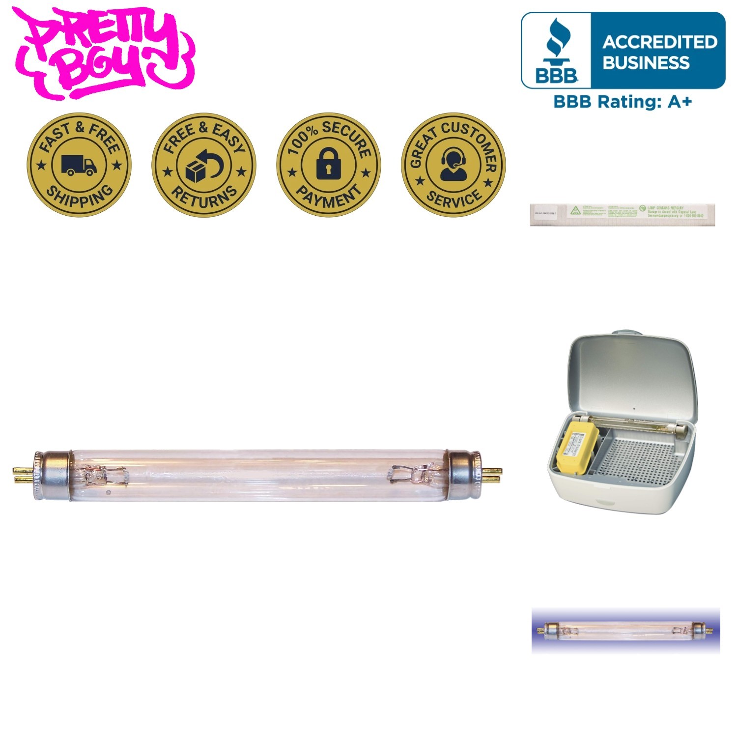 4W UV-C Replacement Bulb for Hearing Aid Dehumidifier – Fights 99.9% Bacteria