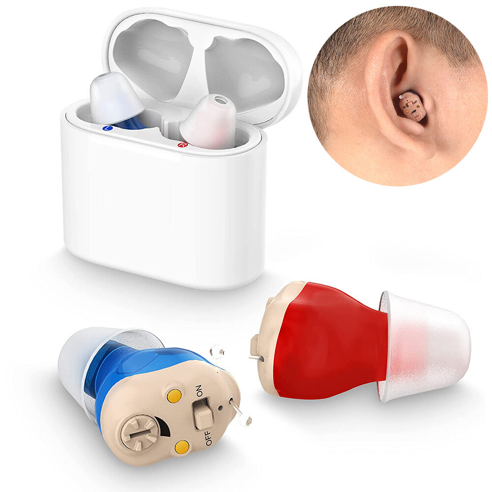 1 Pair Rechargeable Digital Amplifiers Noise Cancelling In-Ear Audio Headphone