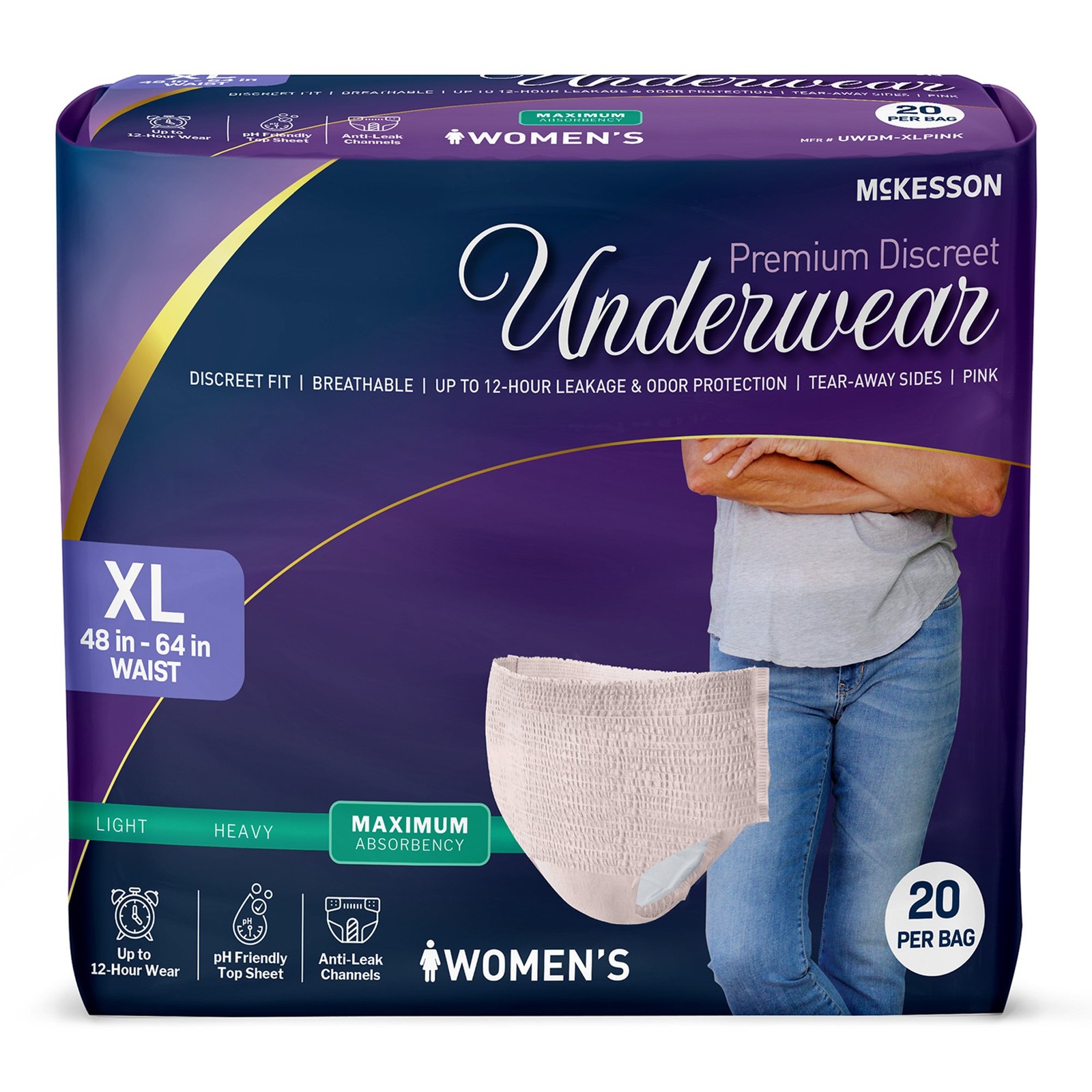 McKesson Disposable Underwear Female X-Large 80 Ct