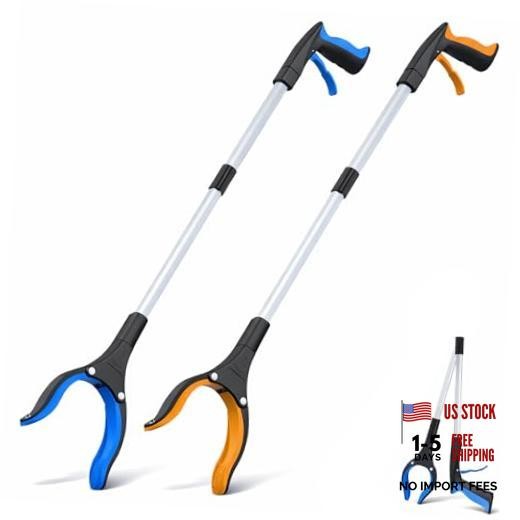Grabber Reacher Tool – 32” Extra Long Foldable Gripper and Blue+orange 2p