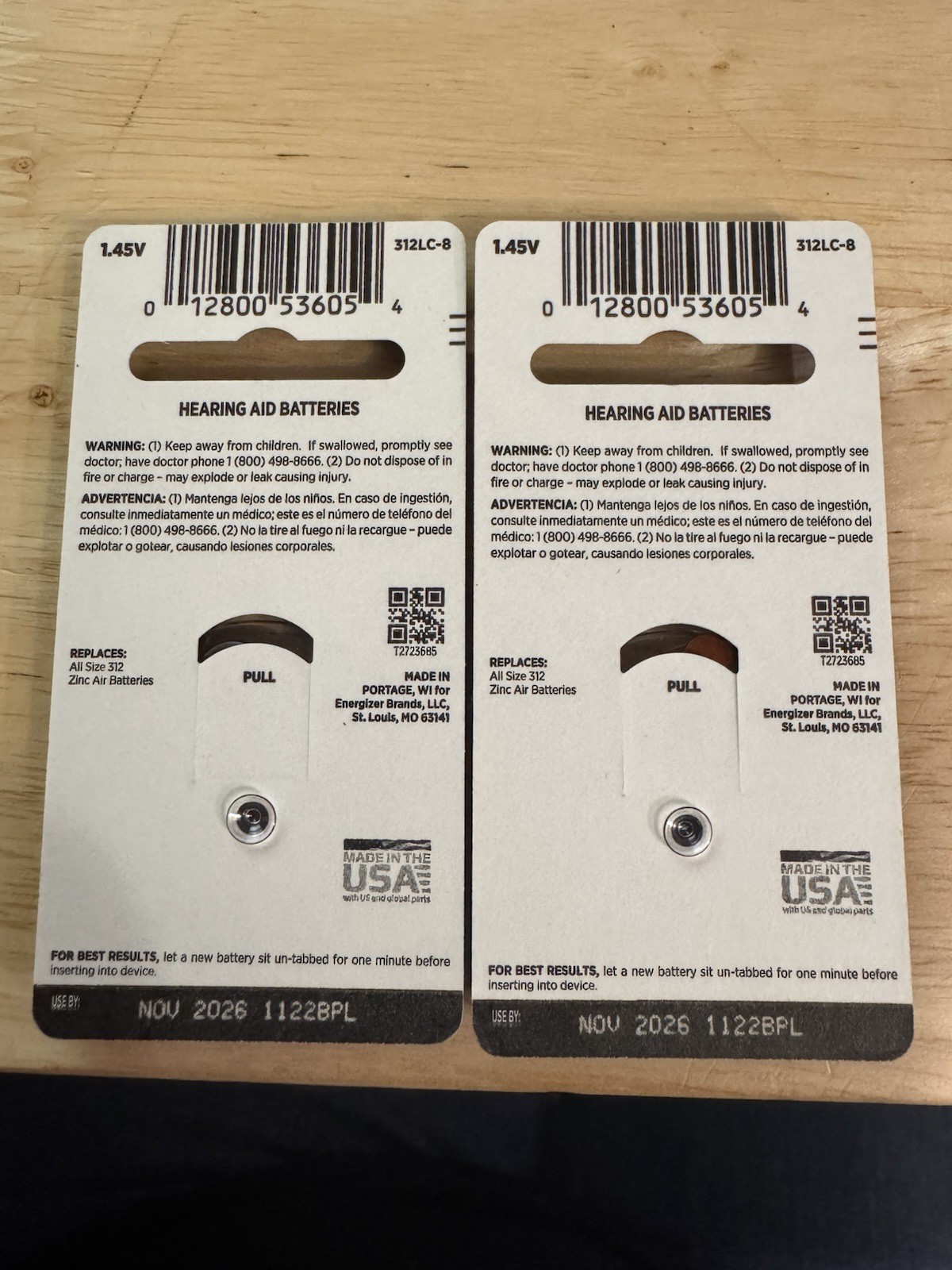 NEW Rayovac Loud N Clear Hearing Aid Batteries 9-8 PACKS #312LC-8A Nov 2026