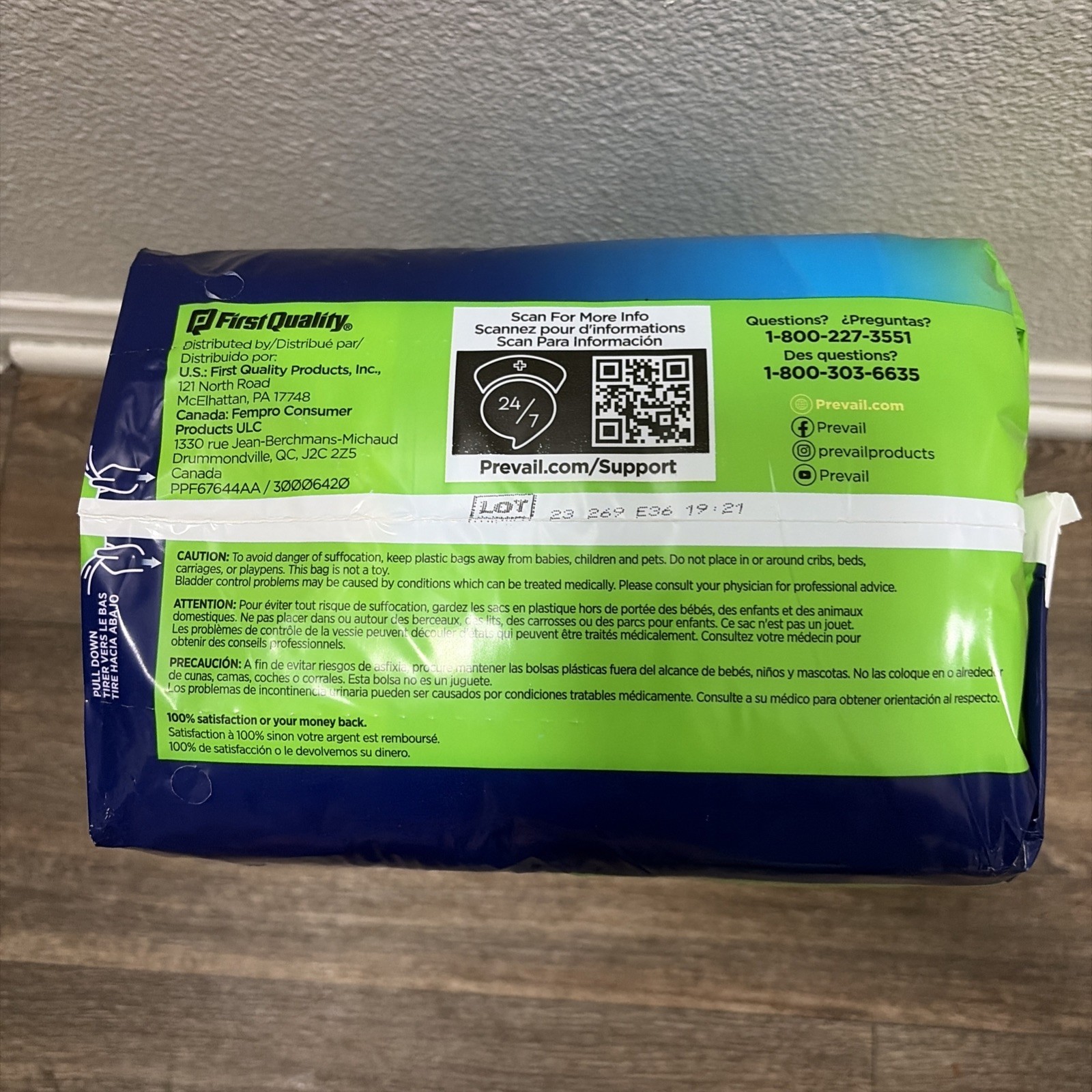 Prevail Per-Fit 360 Daily Brief Size 2, 45″-62″ – 18 Count, Max Plus Absorbency