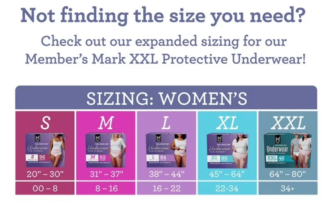 Member’s Mark Women’s Incontinence Underwear L 38-44 in | 84 Count