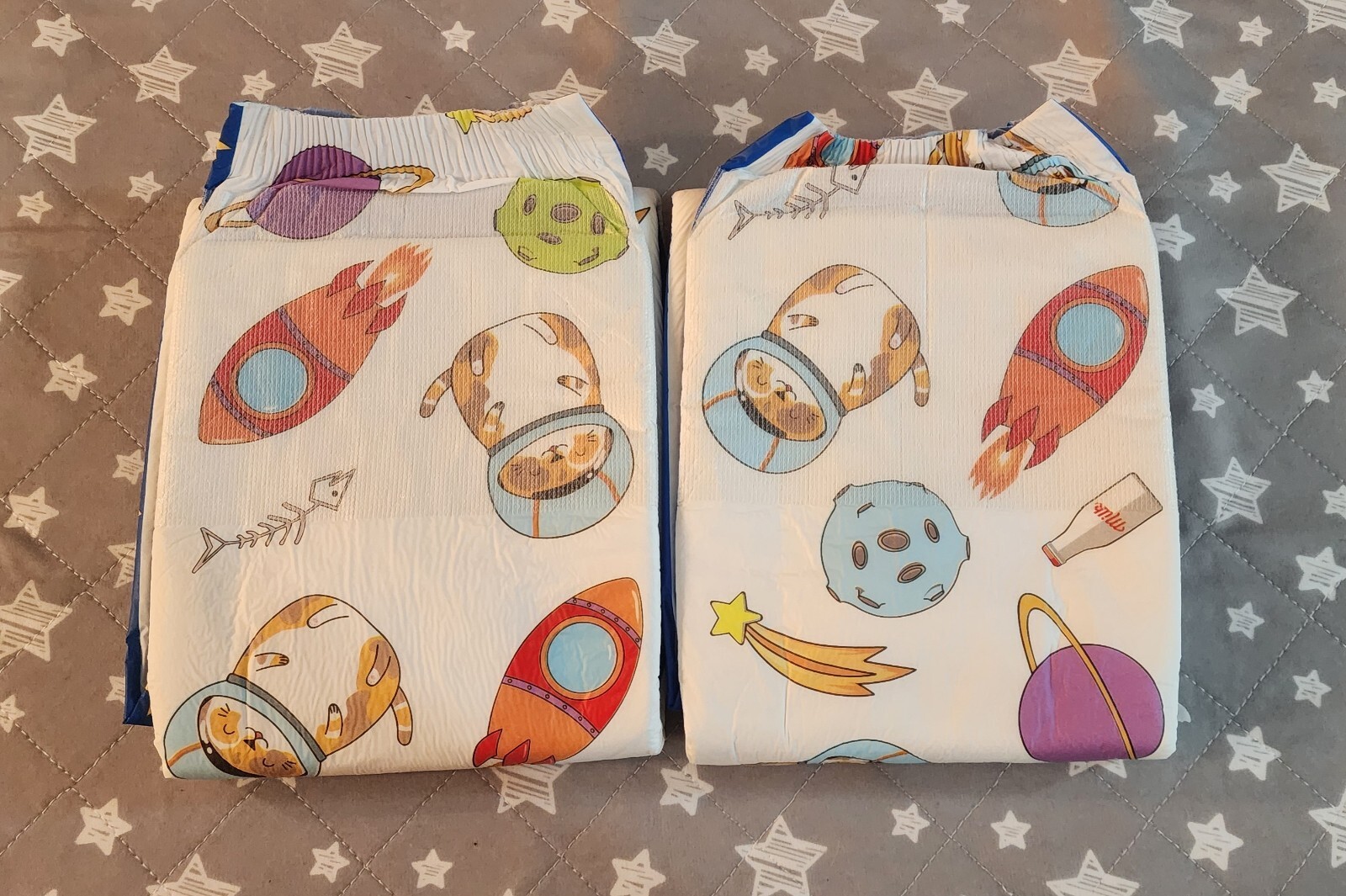 Bambino Catstronaut Medium Adult Baby Diaper – Plastic Backing – Pack of 2 ABDL