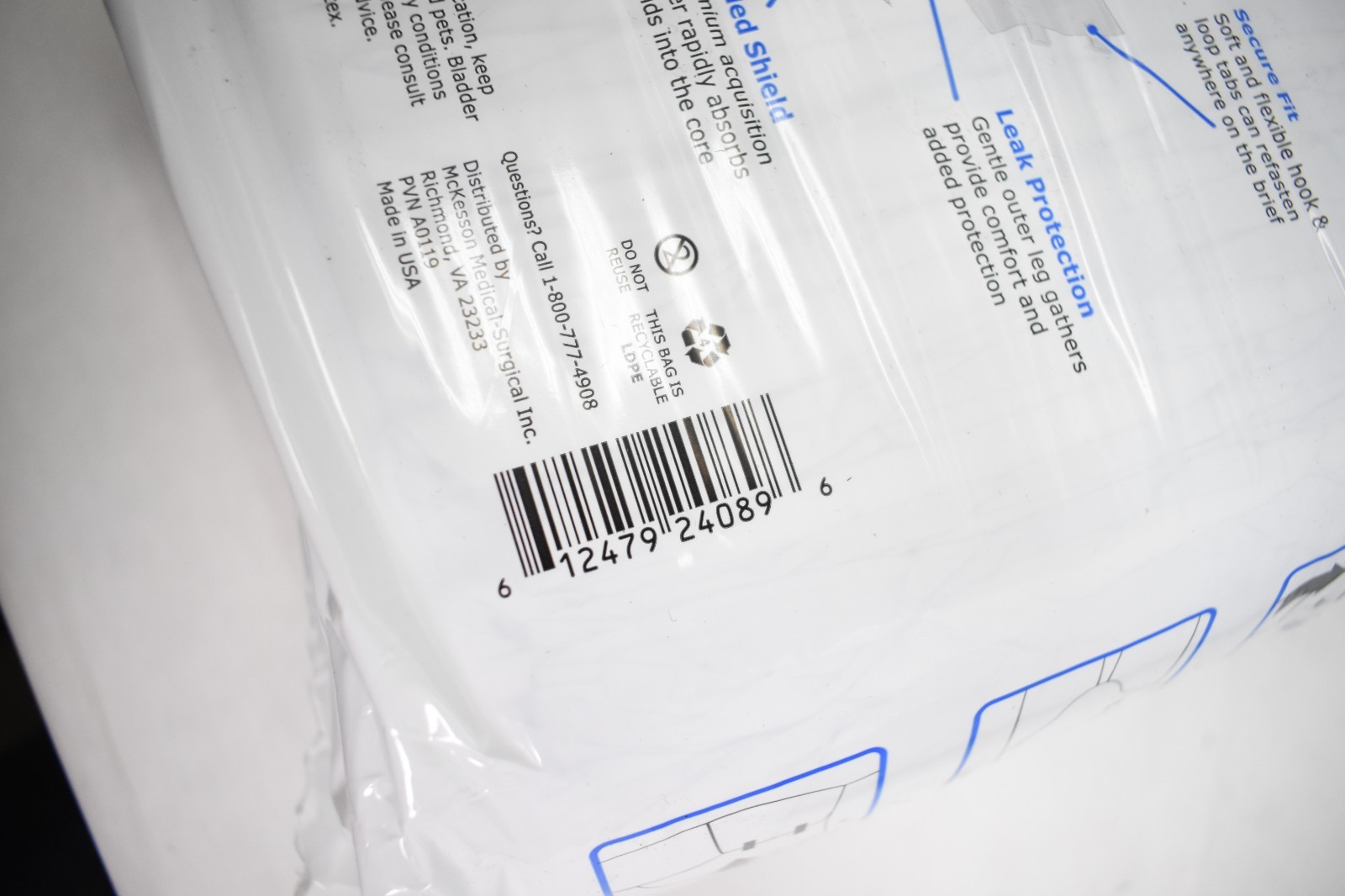 Lot of 4 McKesson Super Moderate Absorbency Adult Disposable Cloth Briefs Large