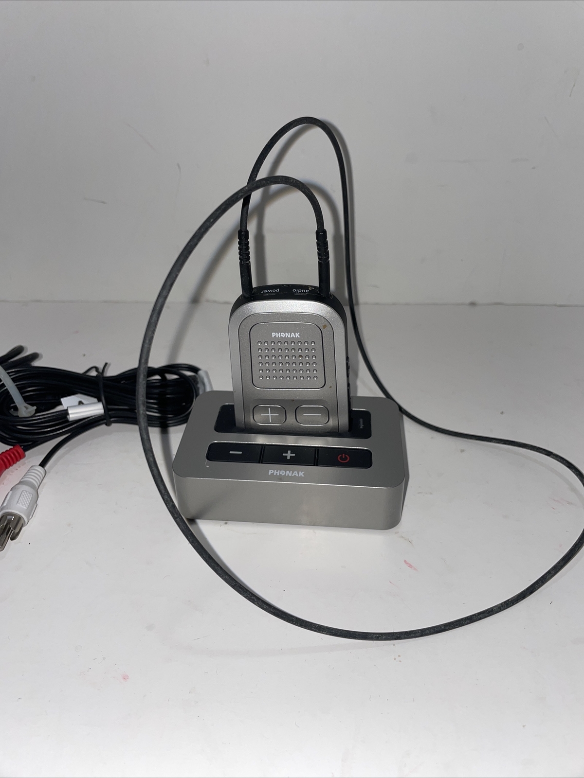 Phonak TVLink2 Base Station TV Link II and Compilot 1 Power Cord and A/V Cable