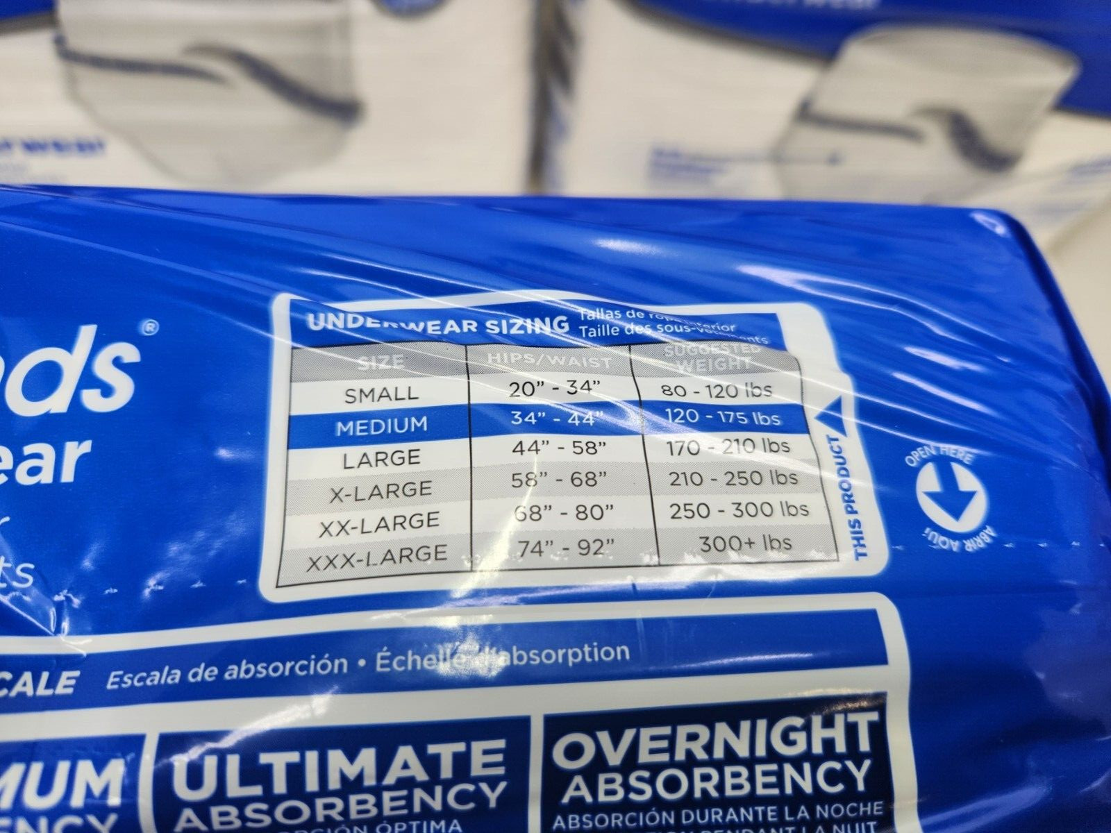 Attends APV20 Adult Underwear Extra Heavy Absorbency Medium 40 Count