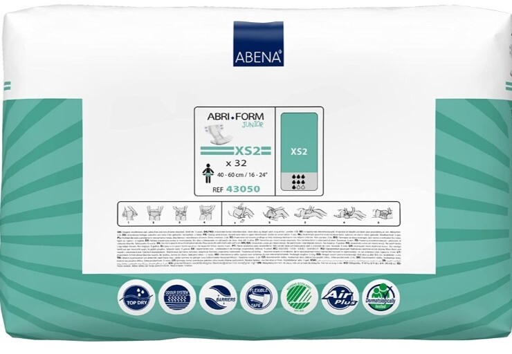 Abena Abri-Form Junior XS2 Incontinence Brief XS Contoured 43050 32 Ct