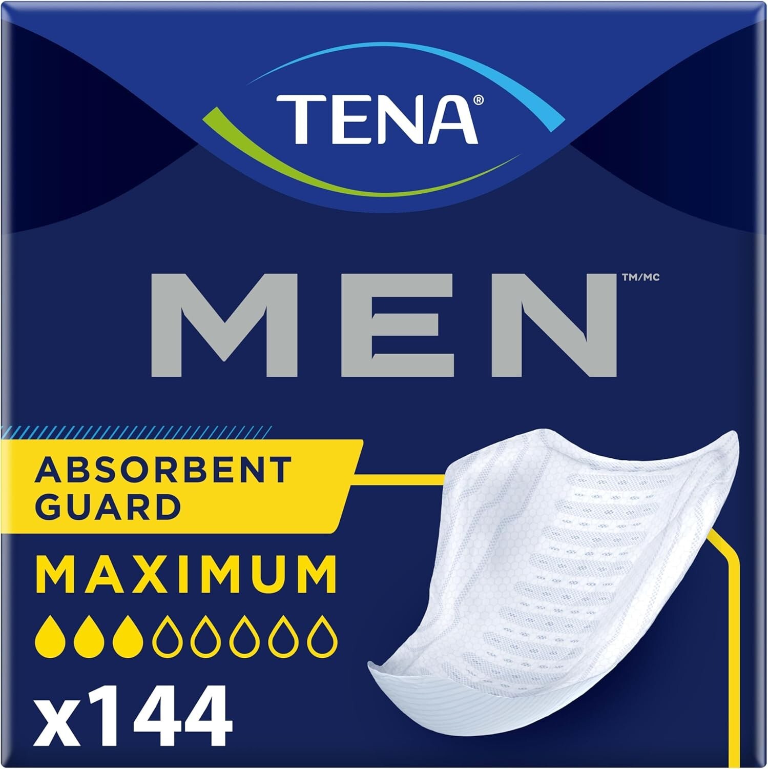 Incontinence Guards for Men, Maximum Absorbency, 144 CT Advanced Odor Protection