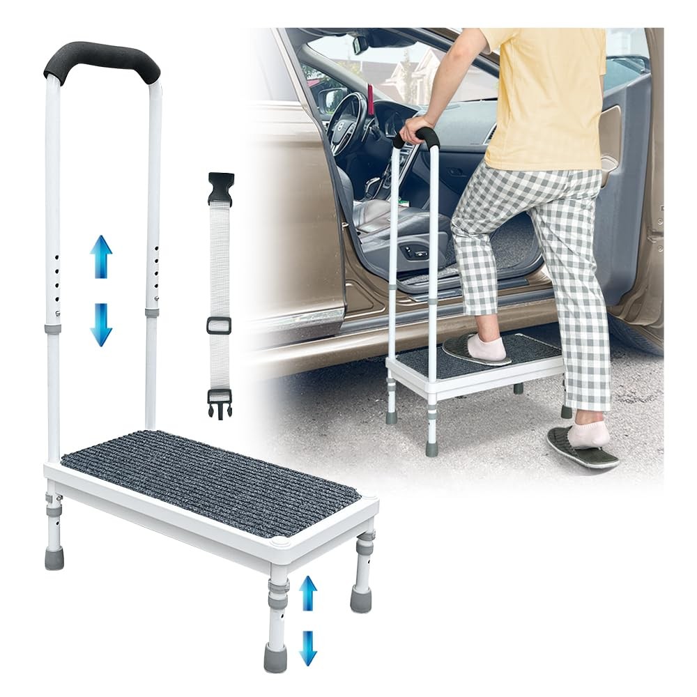 Medical Step Stool with Handle for Elderly Seniors SUV Car Steps 400lb Steppi…