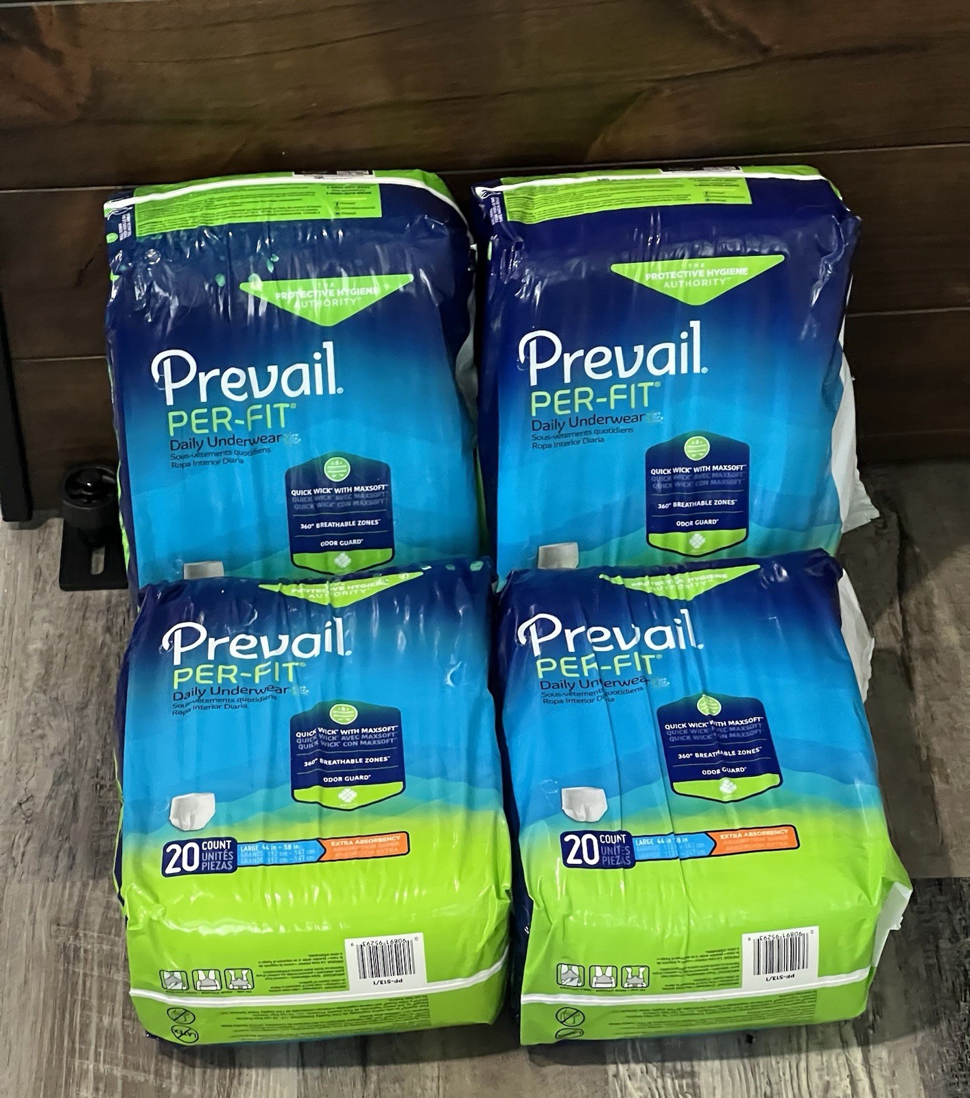 4 Pkgs Prevail Per-Fit Incontinence Daily Underware Overnight Protection L New!