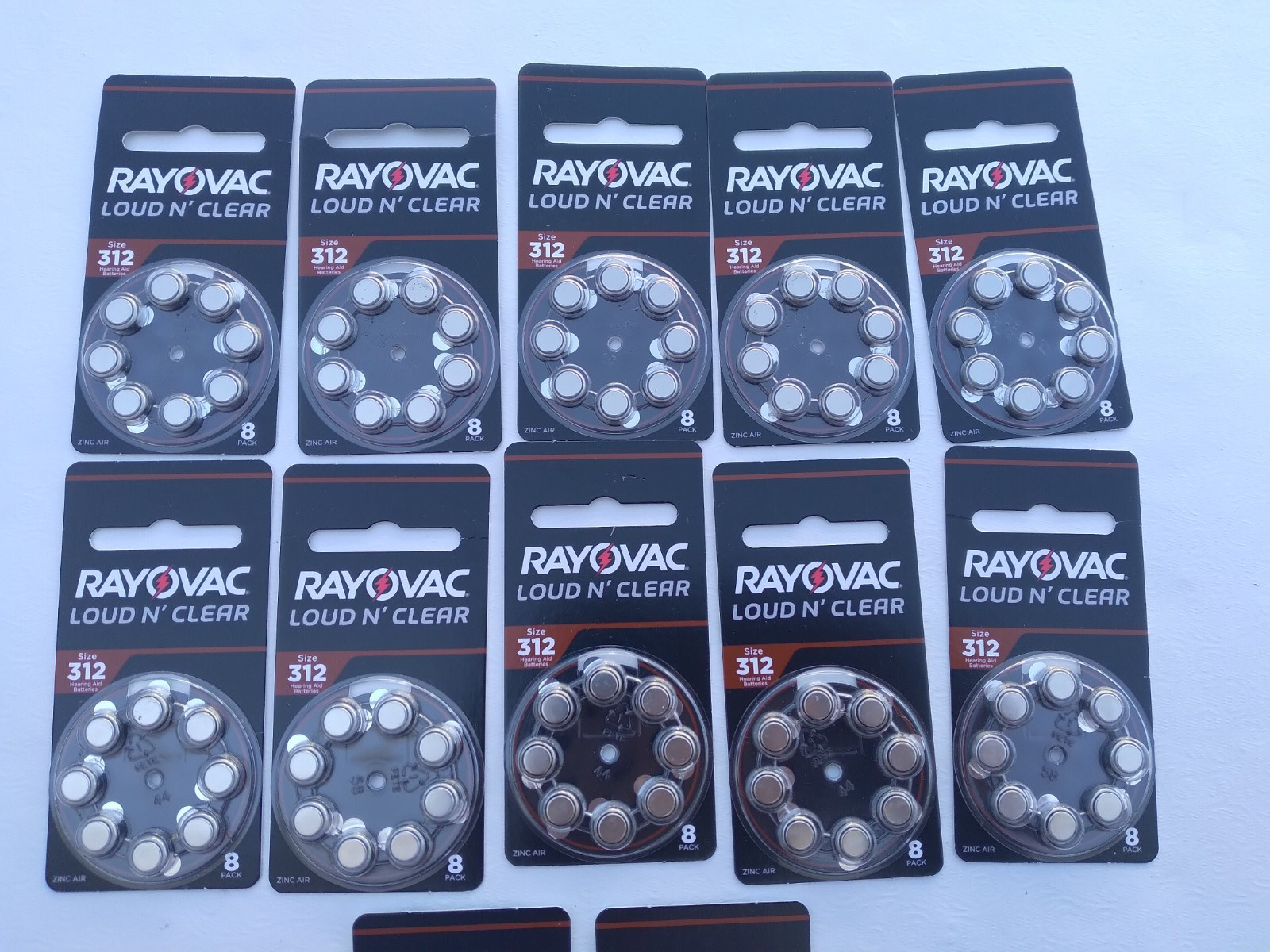 12 Packages Rayovac Loud n Clear 312 Exp 2026 One Open